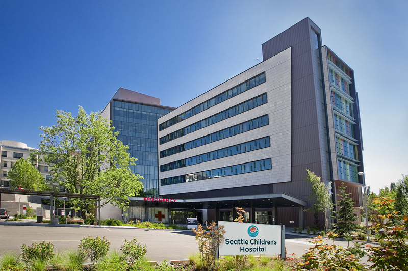 Seattle Children's Hospital on a sunny day.