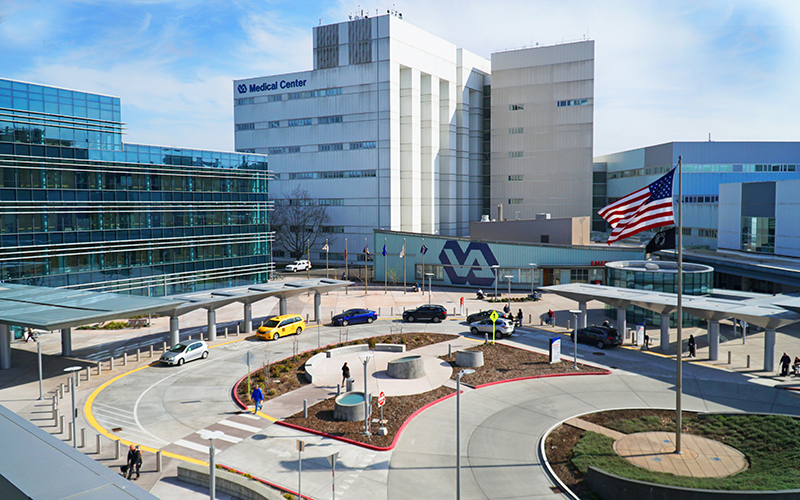 The VA Seattle, shown in spring.